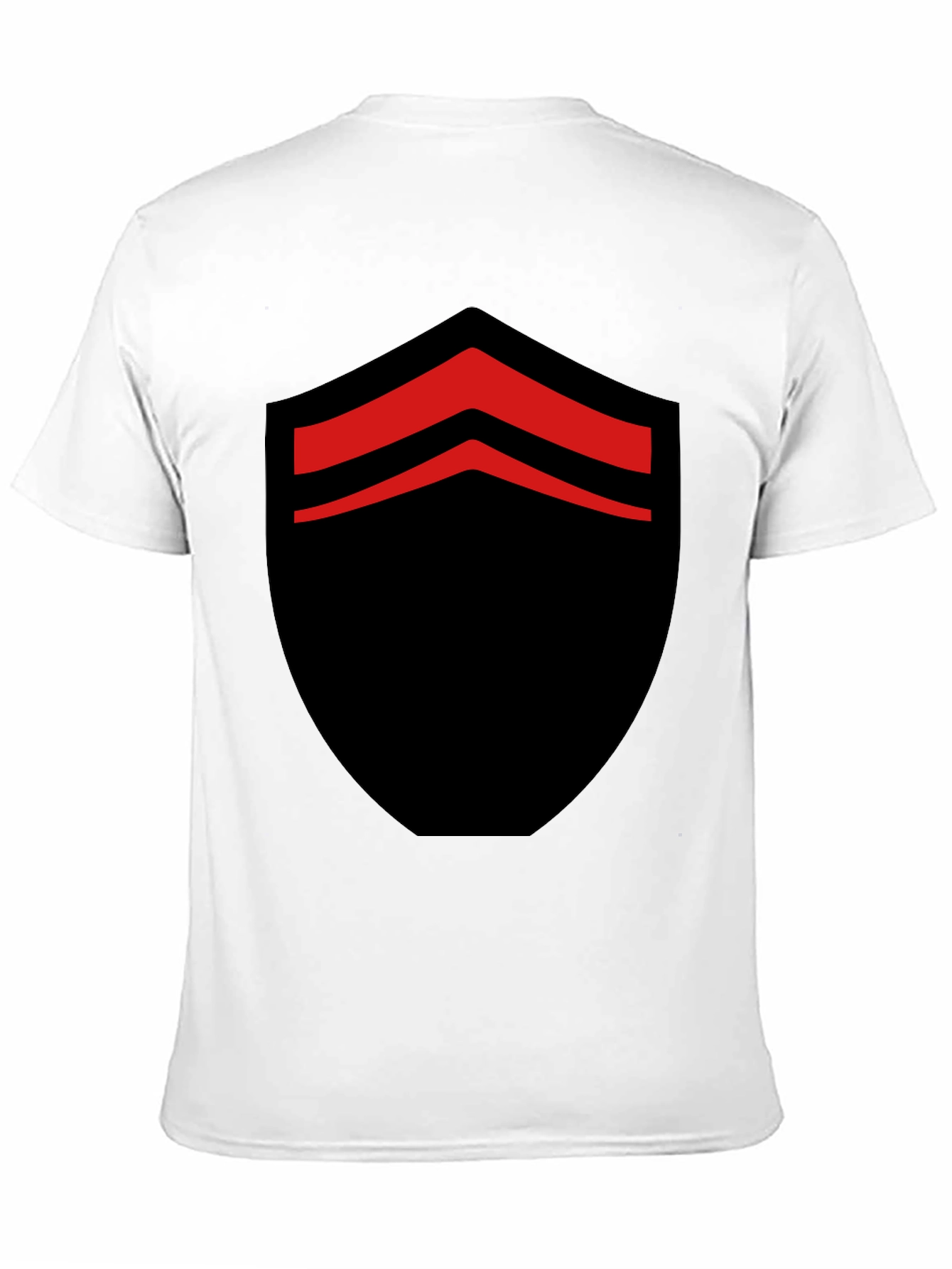 Bold Black T-Shirt with Red Chevron Design