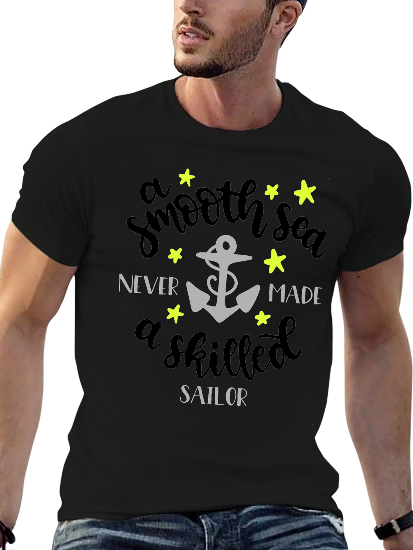 Smooth Sea Skilled Sailor Graphic Tee - Black