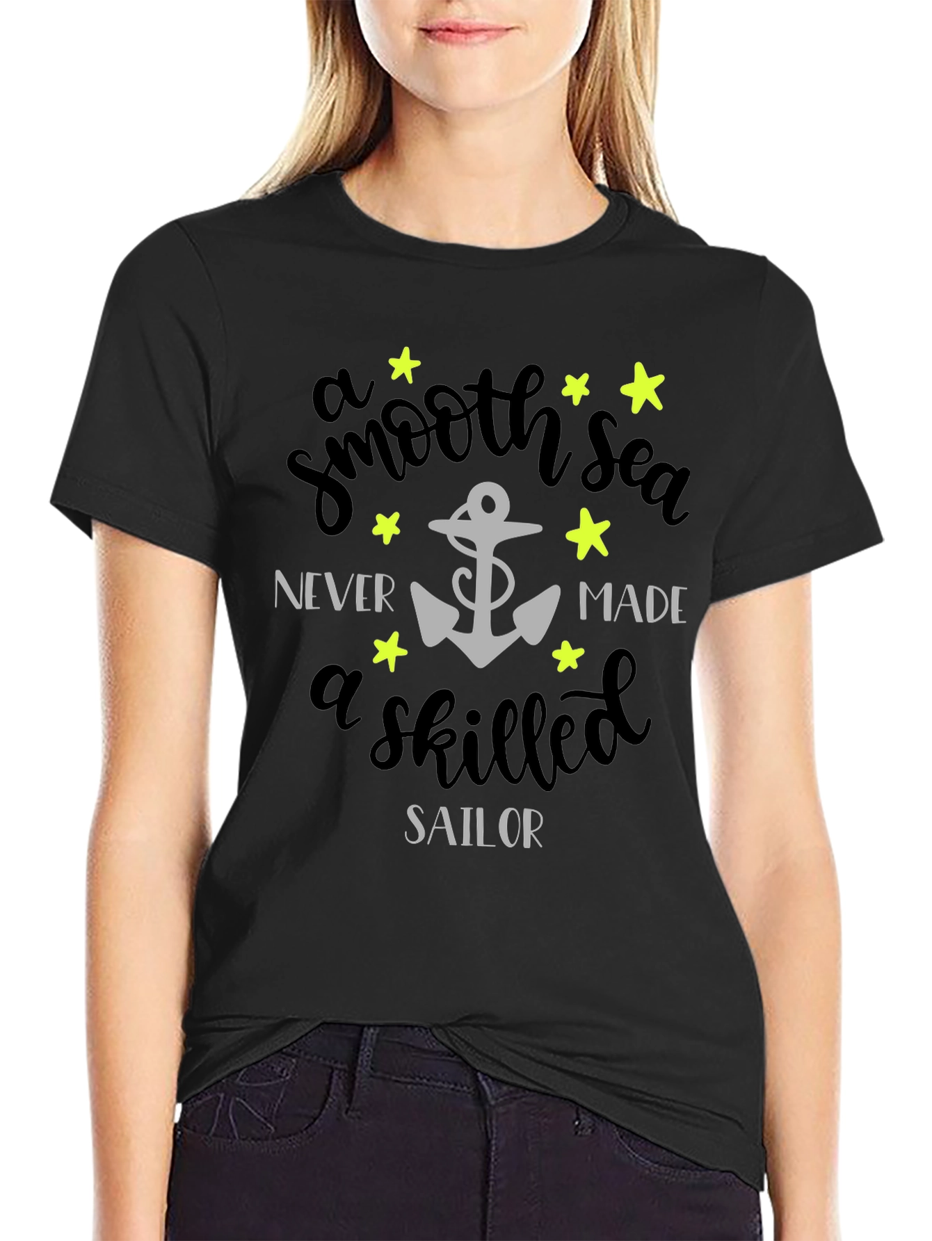 Smooth Sea Skilled Sailor Graphic Tee - Black