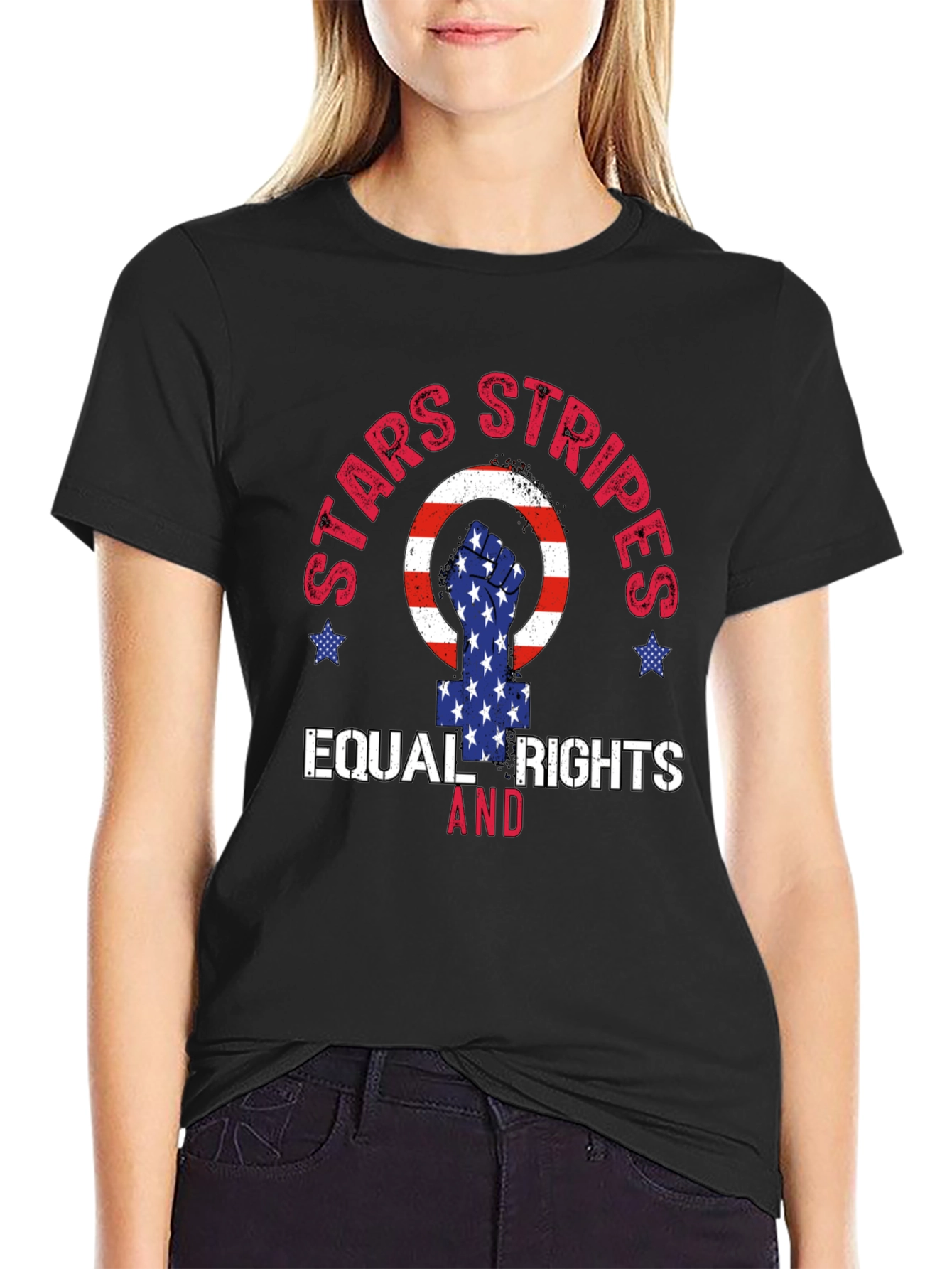 Stars Stripes Equal Rights Graphic T-Shirt
