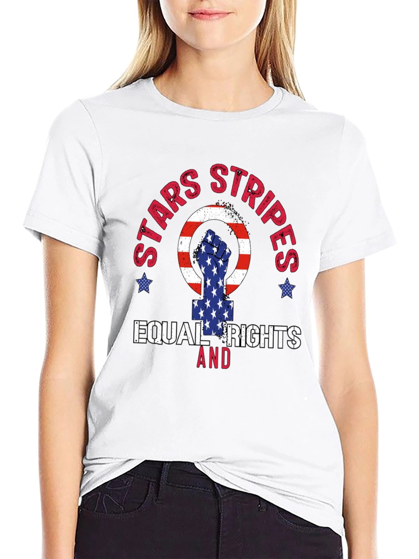 Stars Stripes Equal Rights Graphic T-Shirt