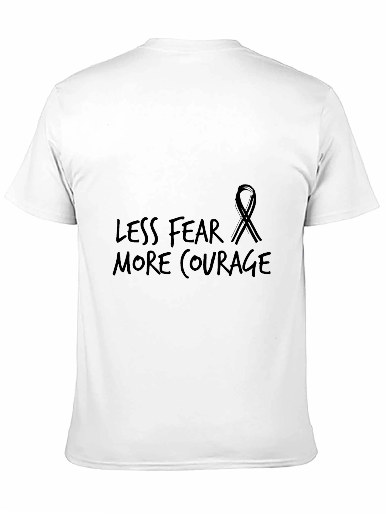 Less Fear More Courage Black Ribbon Graphic Tee