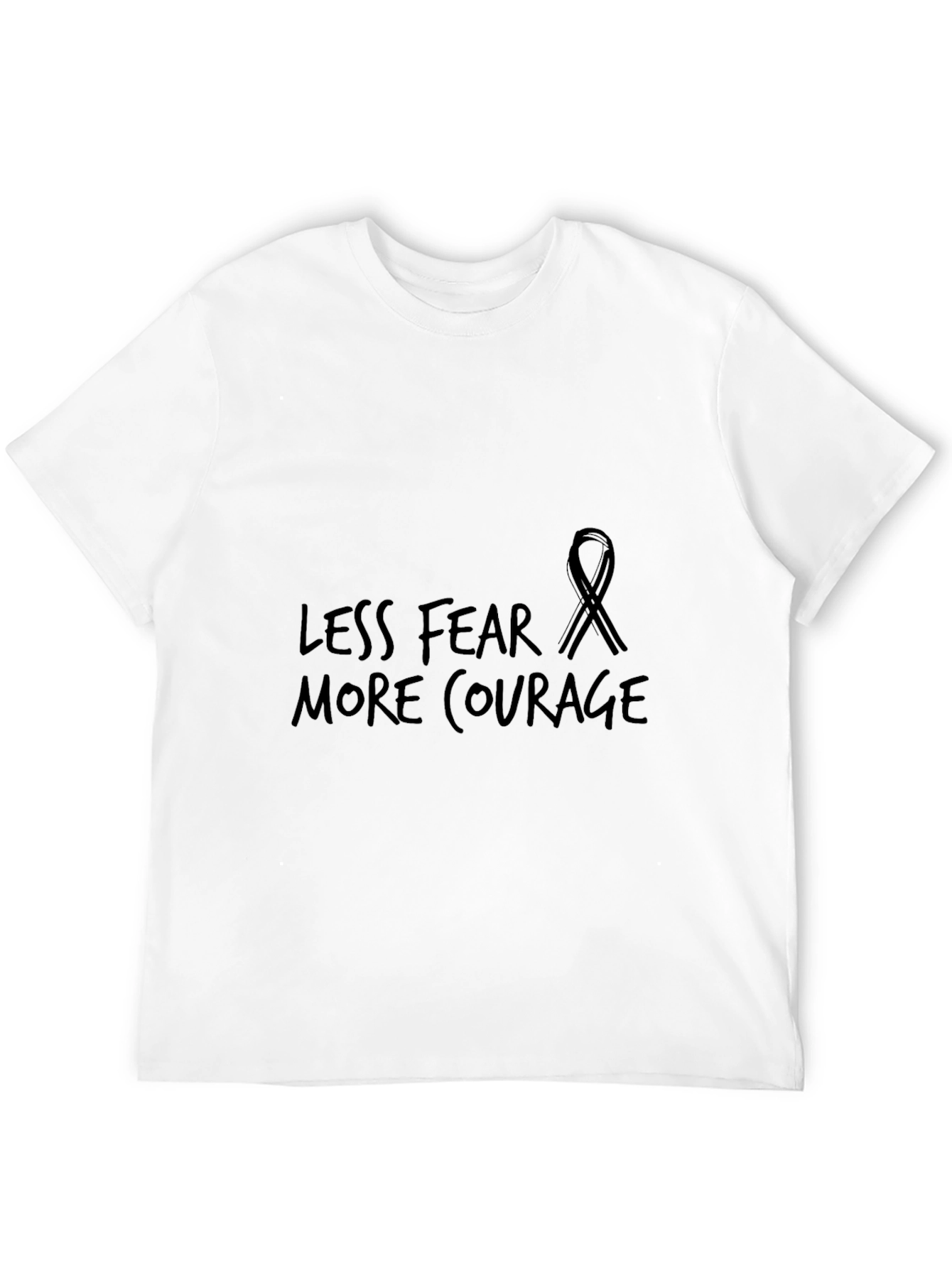 Less Fear More Courage Black Ribbon Graphic Tee