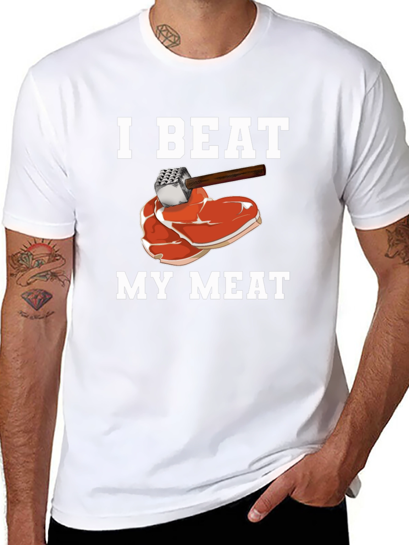 I Beat My Meat T-Shirt - Funny Graphic Tee