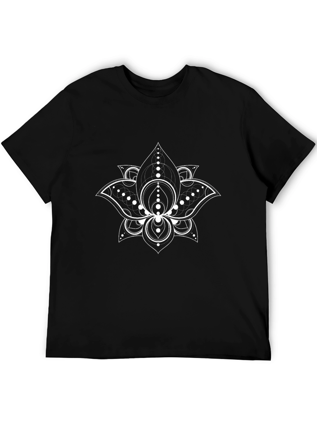 Lotus Flower Graphic Black T-Shirt
