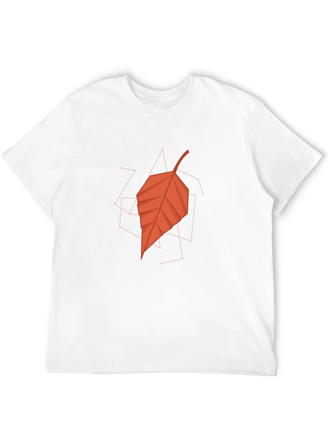 Geometric Leaf Graphic Tee - Stylish Mens Black T-Shirt