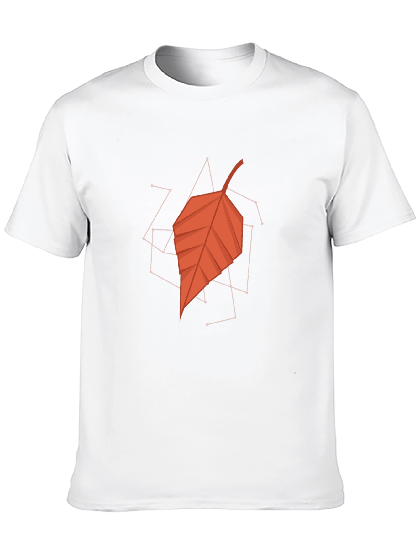 Geometric Leaf Graphic Tee - Stylish Mens Black T-Shirt