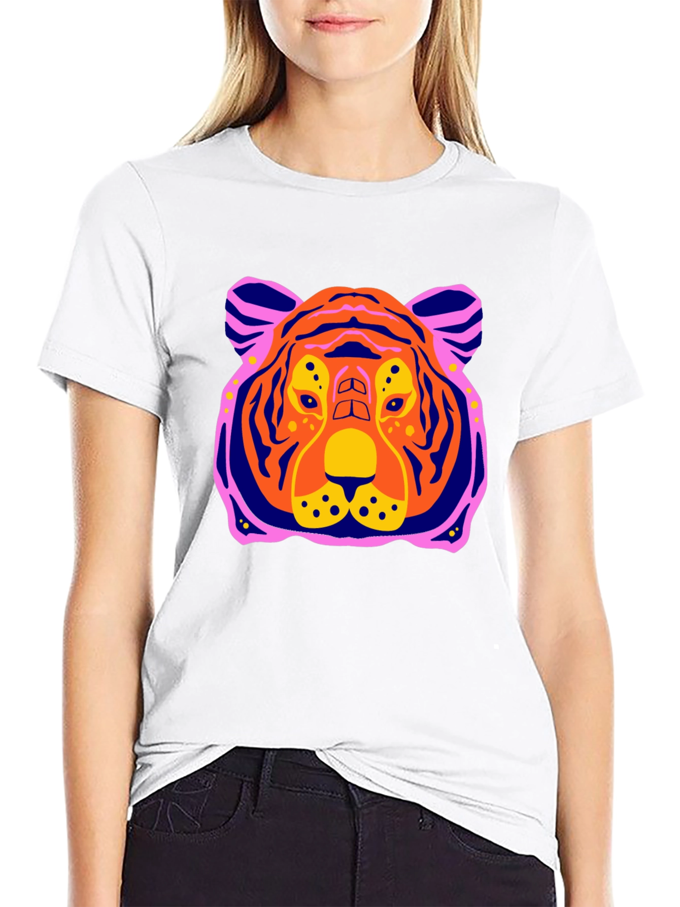 Vibrant Tiger Graphic Tee - Mens Black T-Shirt