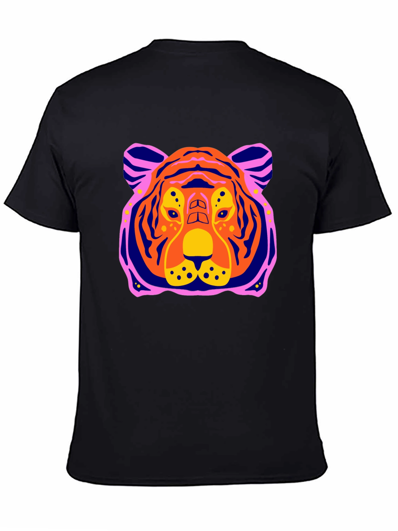 Vibrant Tiger Graphic Tee - Mens Black T-Shirt