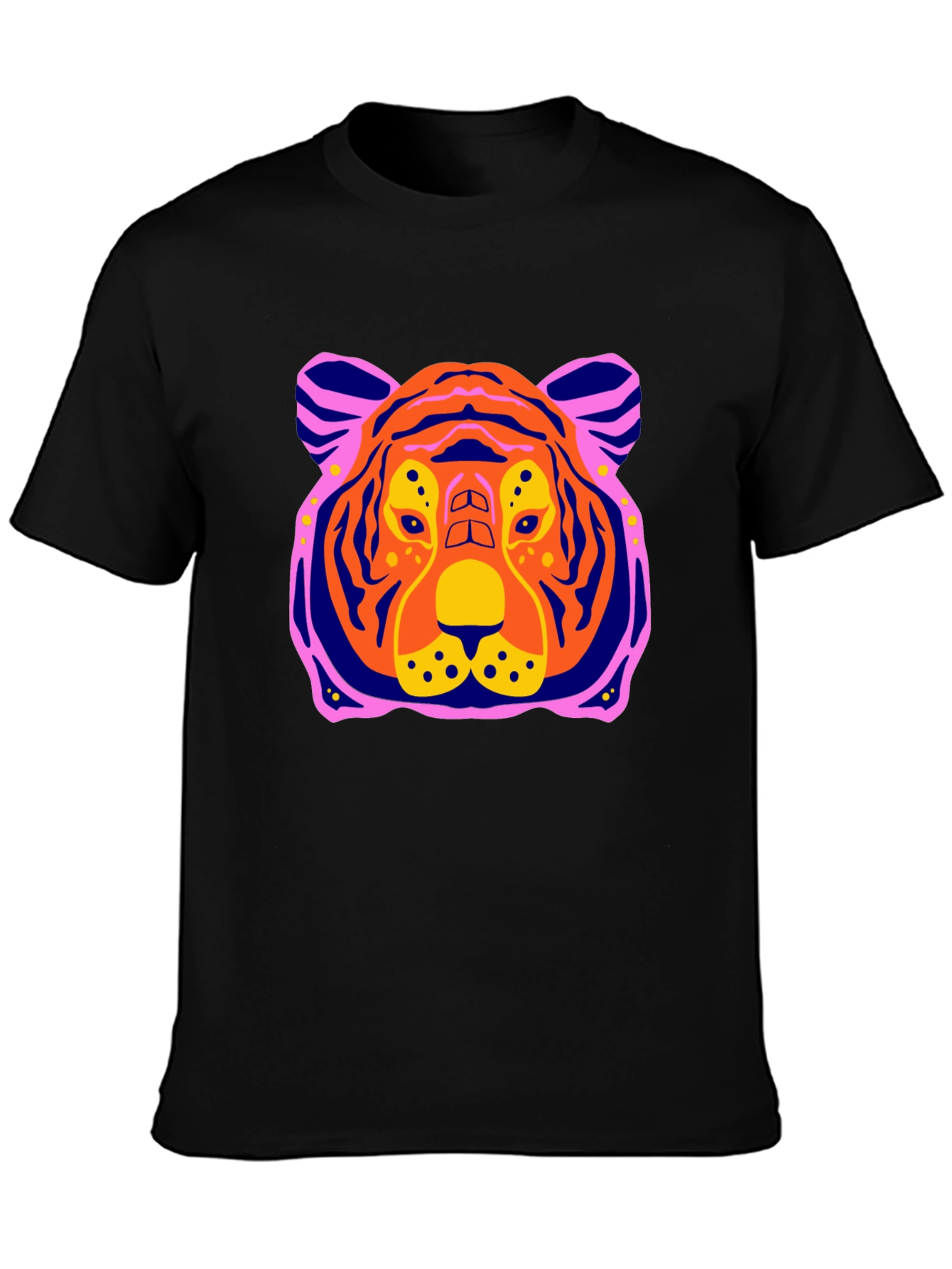 Vibrant Tiger Graphic Tee - Mens Black T-Shirt
