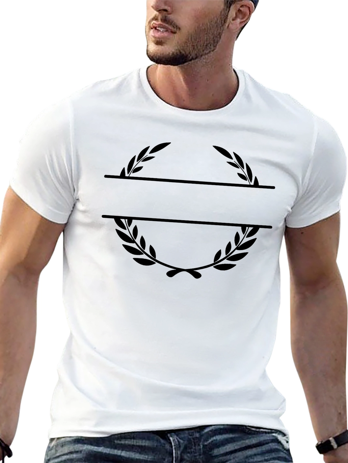 Monogram Laurel Wreath Black T-Shirt