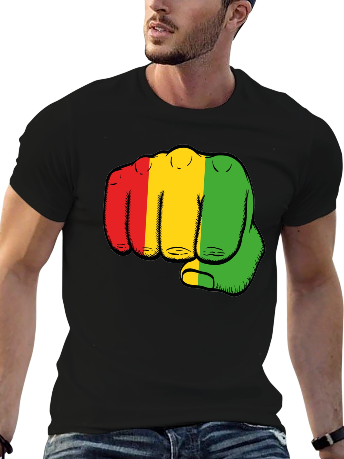 Rasta Fist Graphic Black T-Shirt