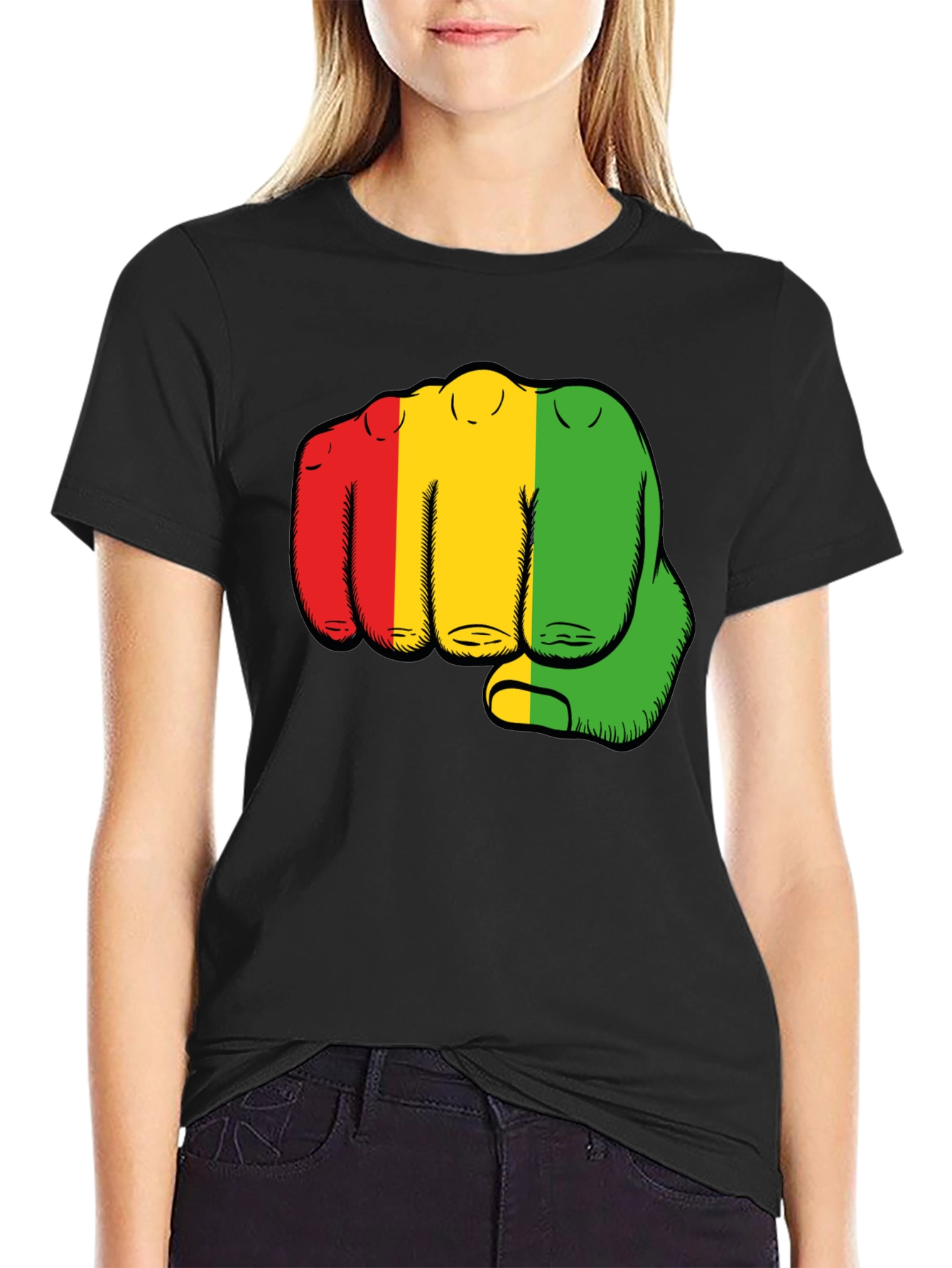 Rasta Fist Graphic Black T-Shirt
