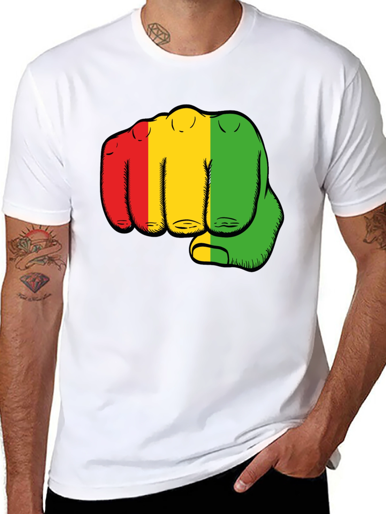 Rasta Fist Graphic Black T-Shirt