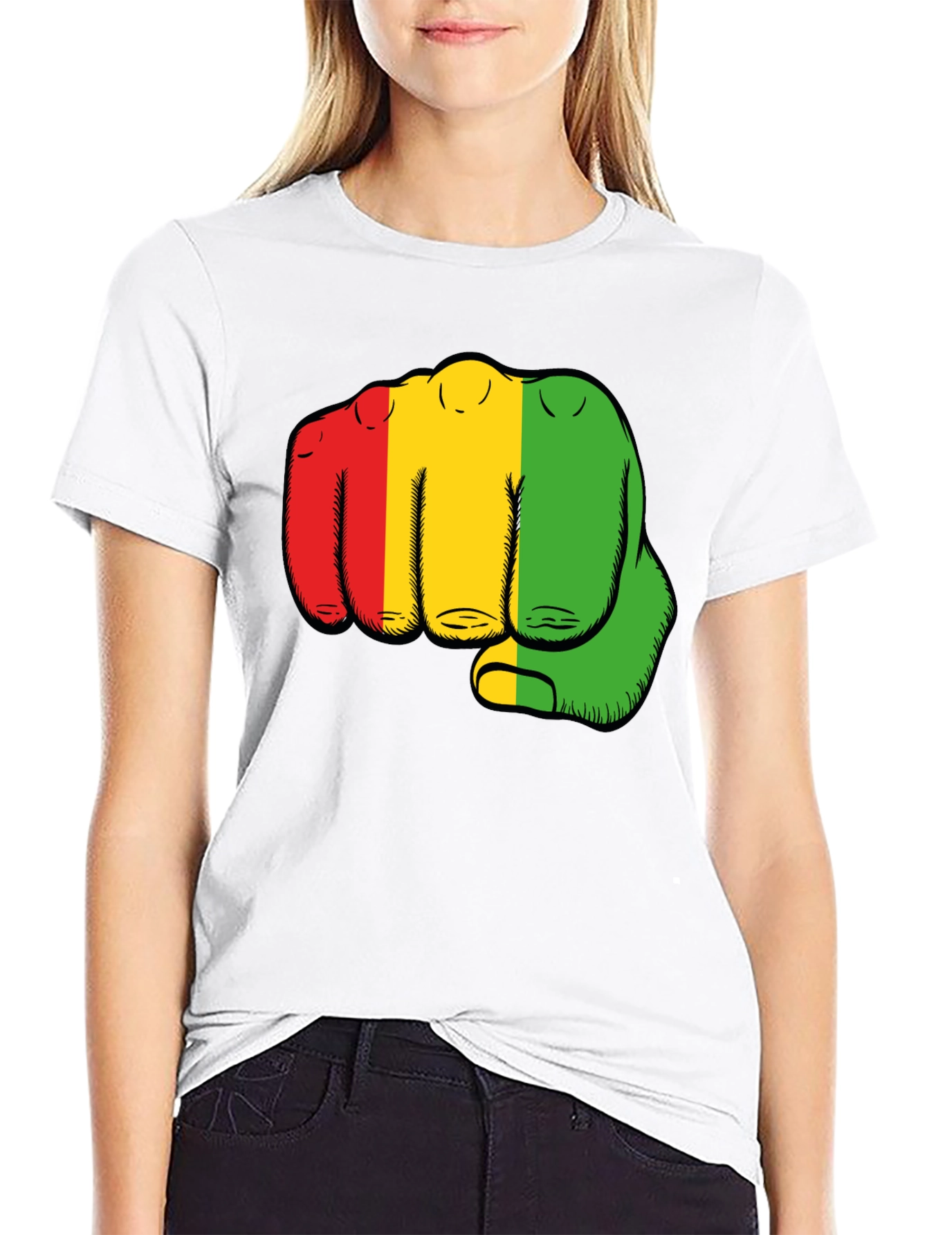 Rasta Fist Graphic Black T-Shirt