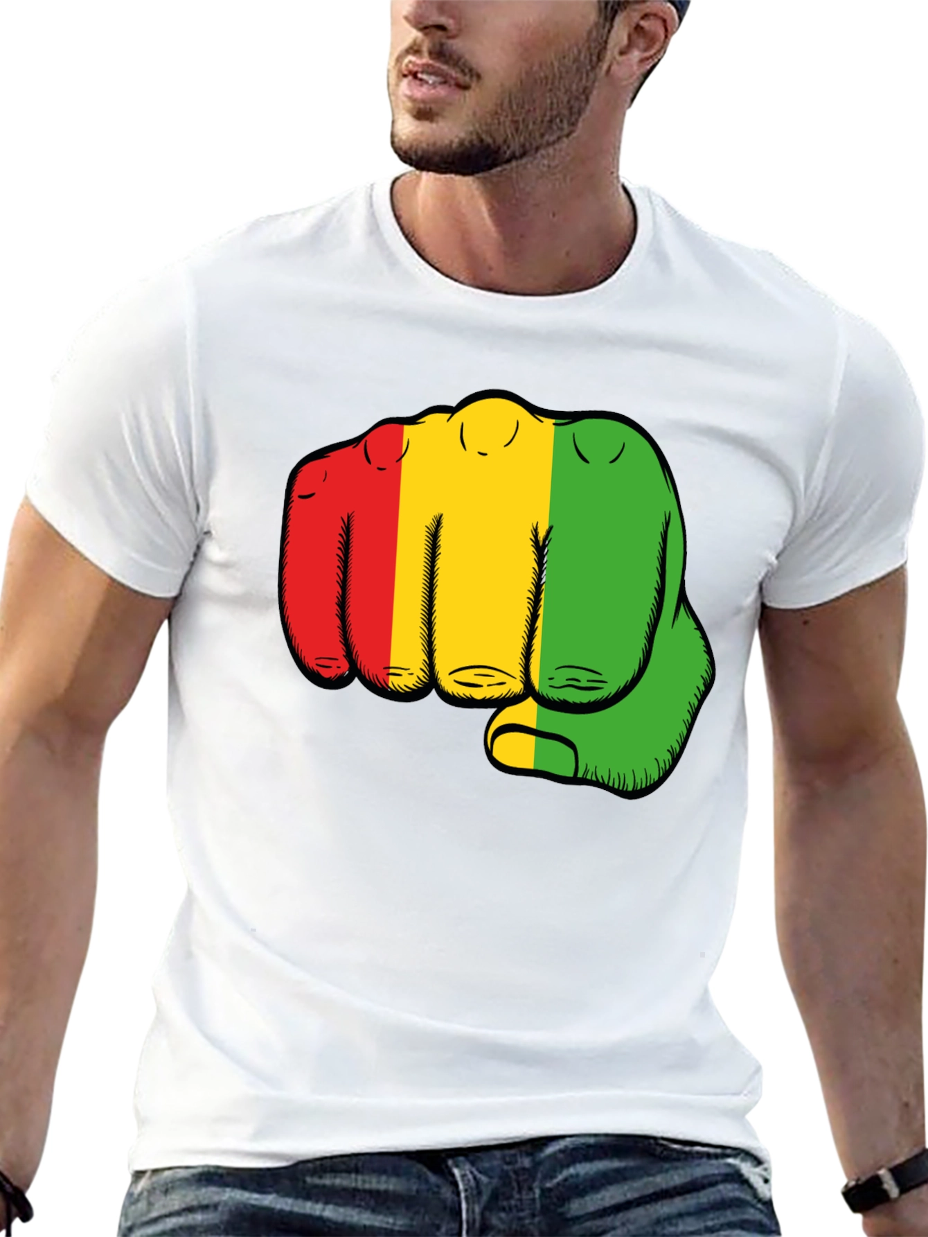 Rasta Fist Graphic Black T-Shirt