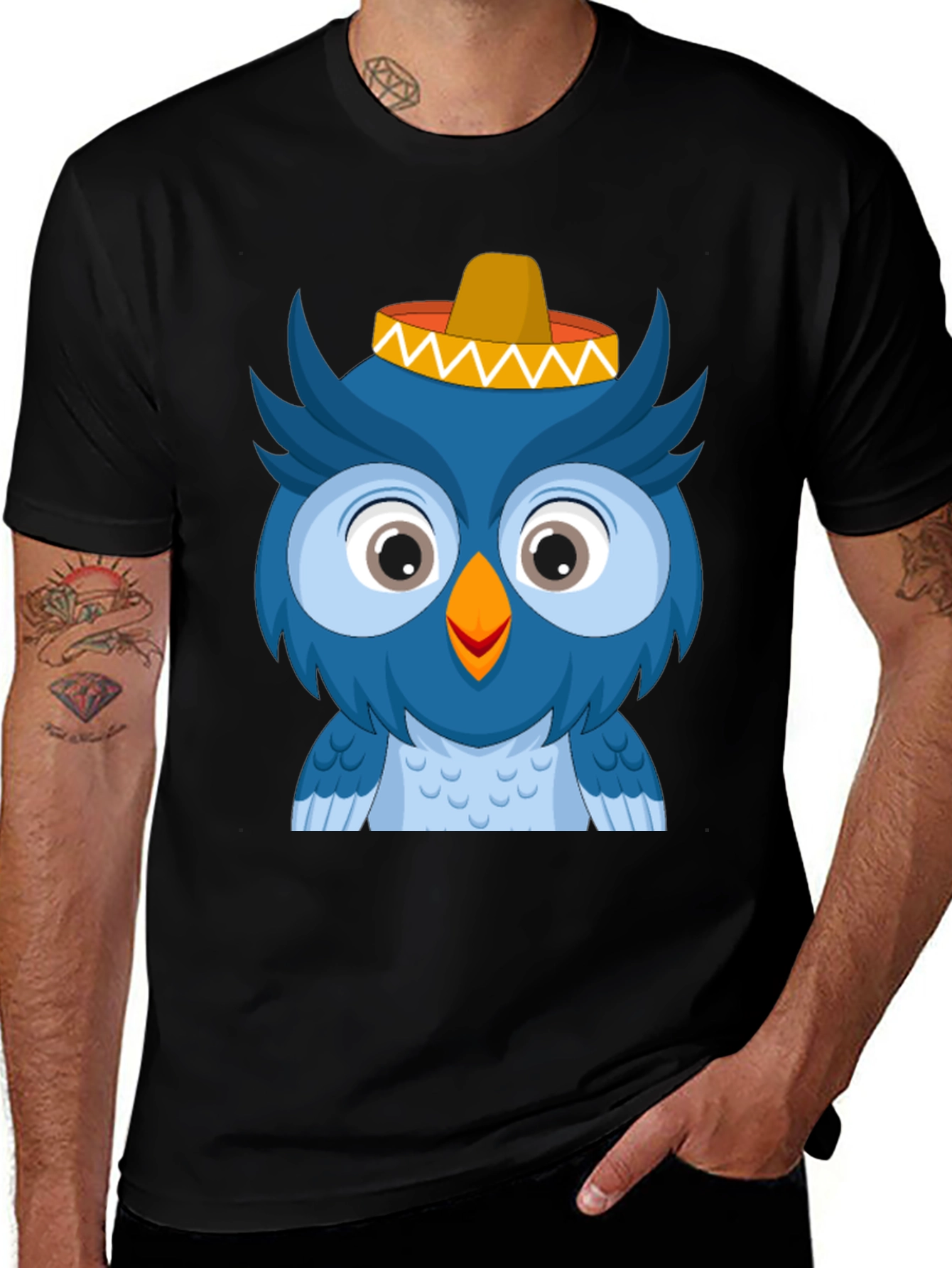 Owl Sombrero T-Shirt - Cartoon Animal Tee