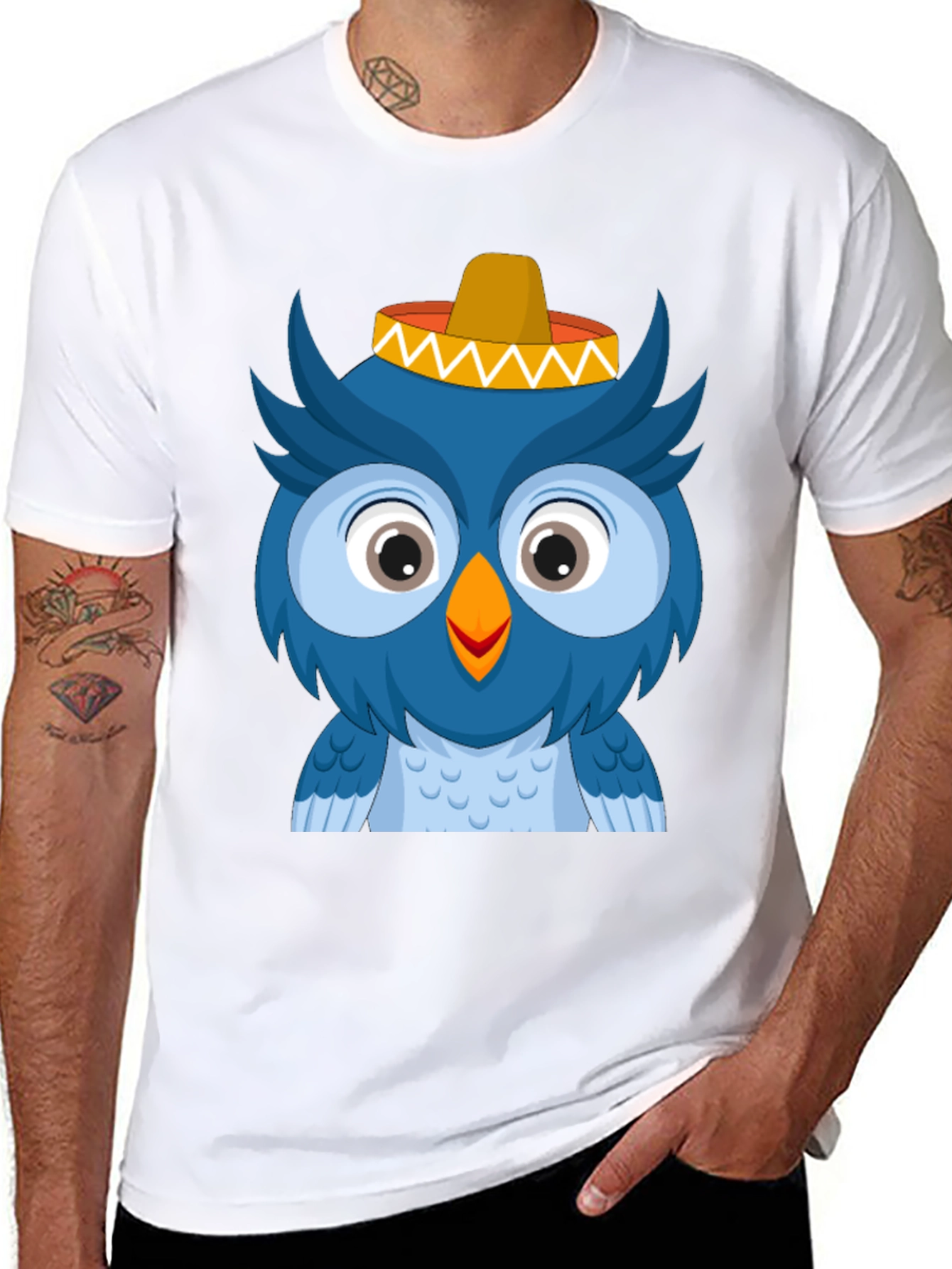 Owl Sombrero T-Shirt - Cartoon Animal Tee