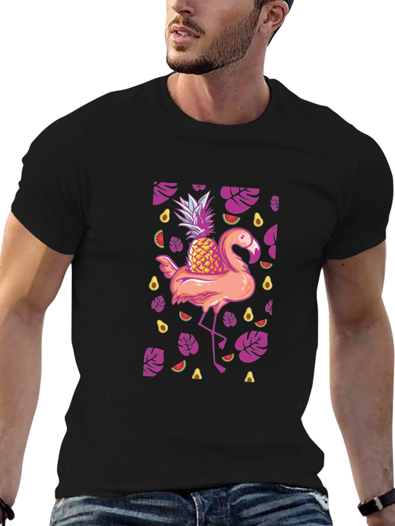 Tropical Flamingo Pineapple T-Shirt