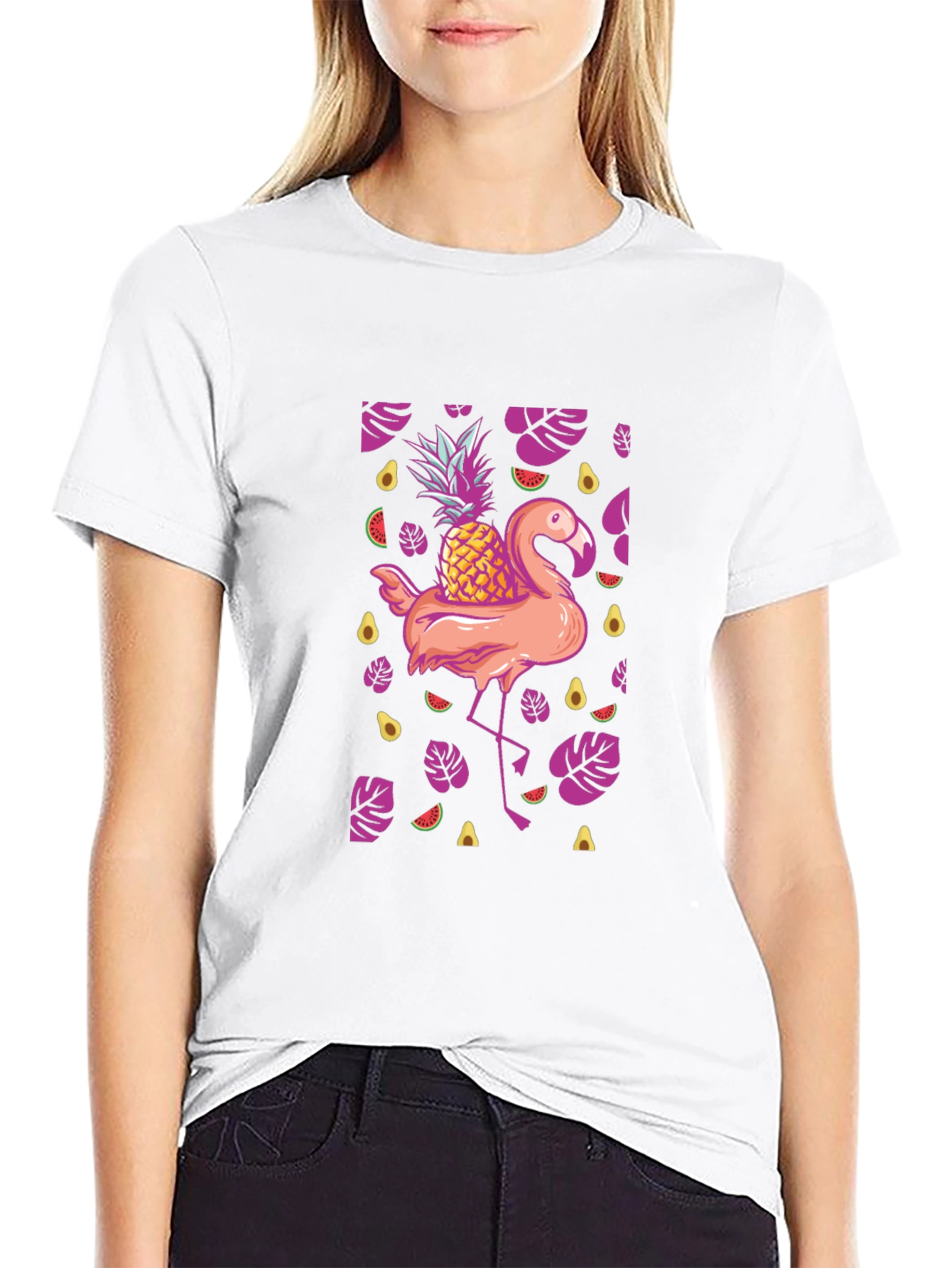 Tropical Flamingo Pineapple T-Shirt