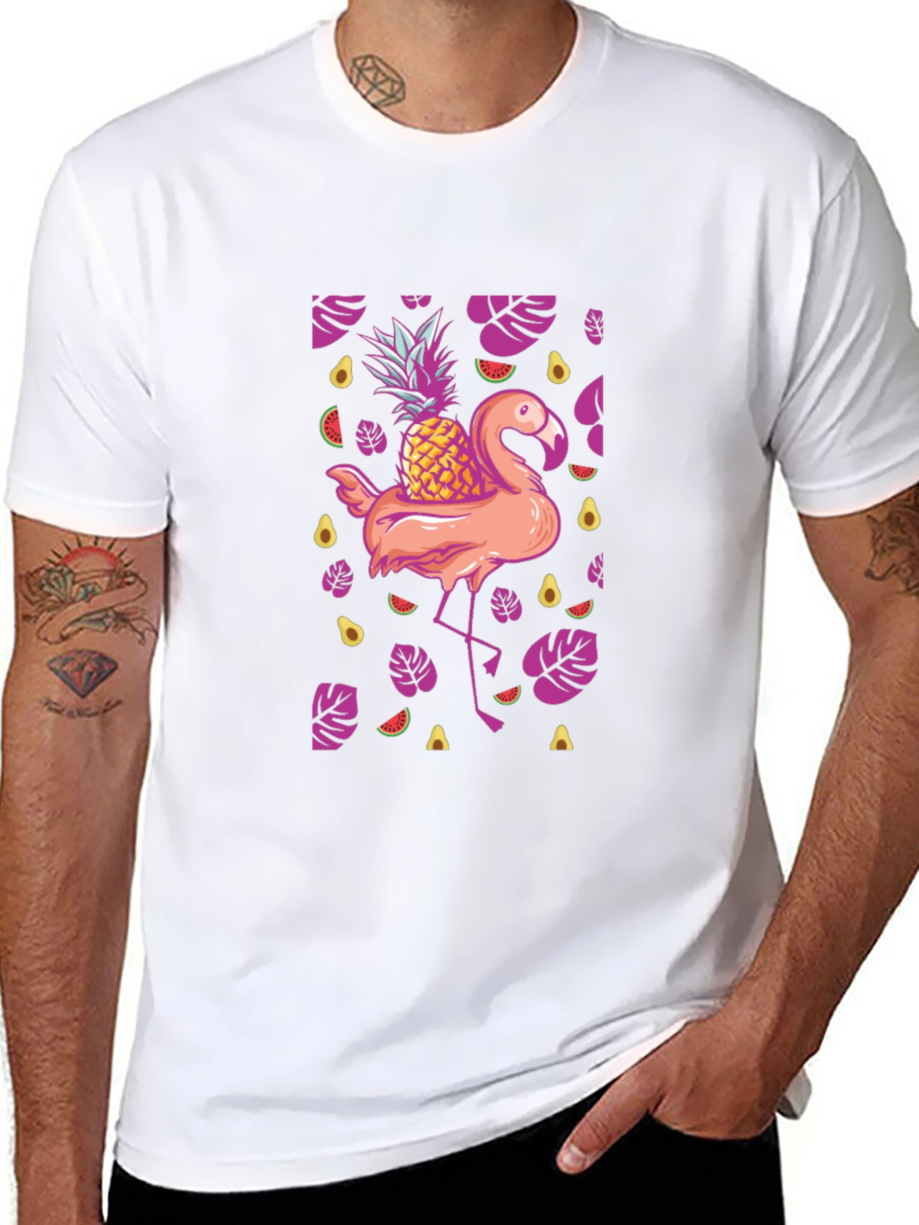 Tropical Flamingo Pineapple T-Shirt