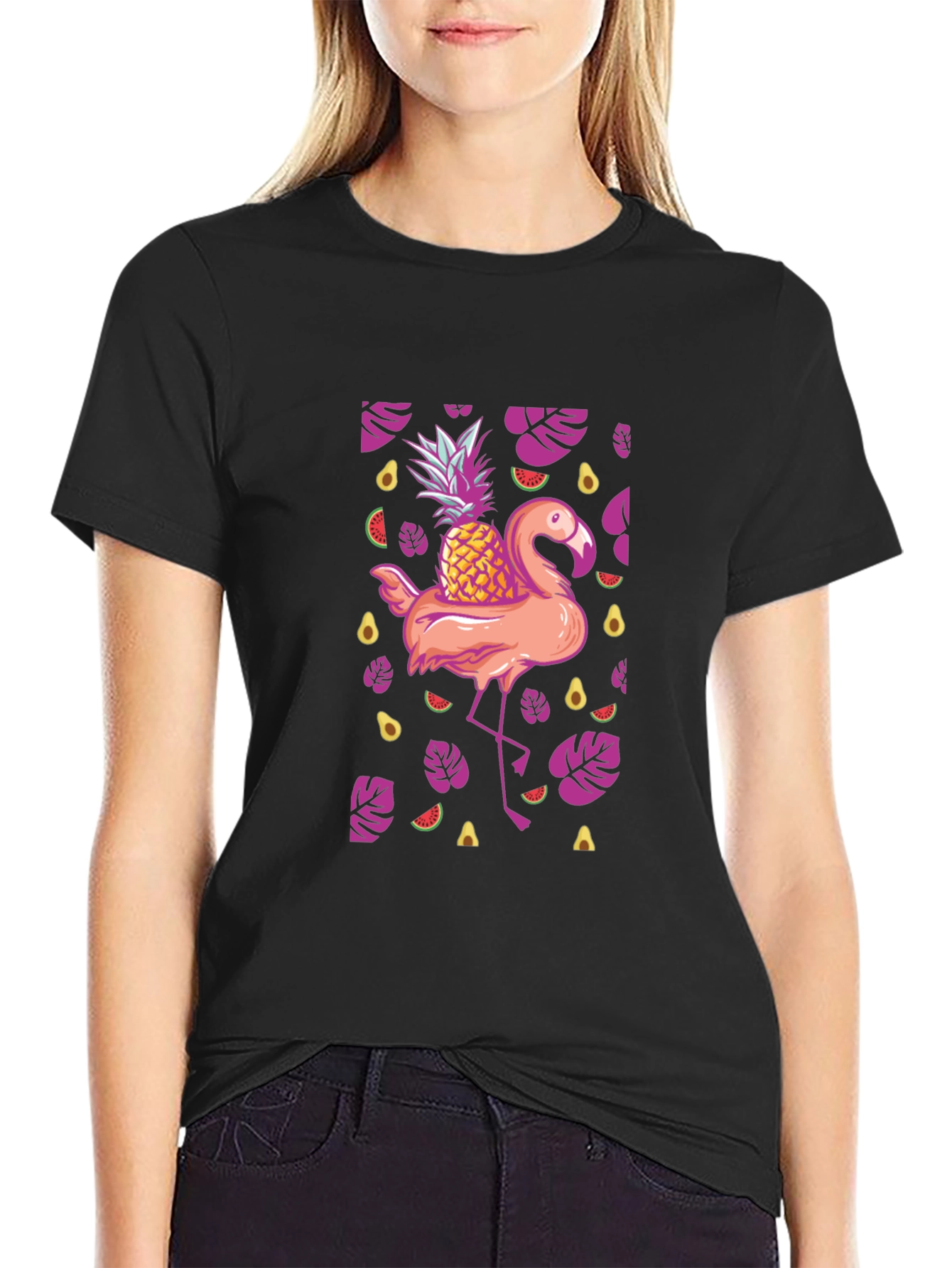 Tropical Flamingo Pineapple T-Shirt