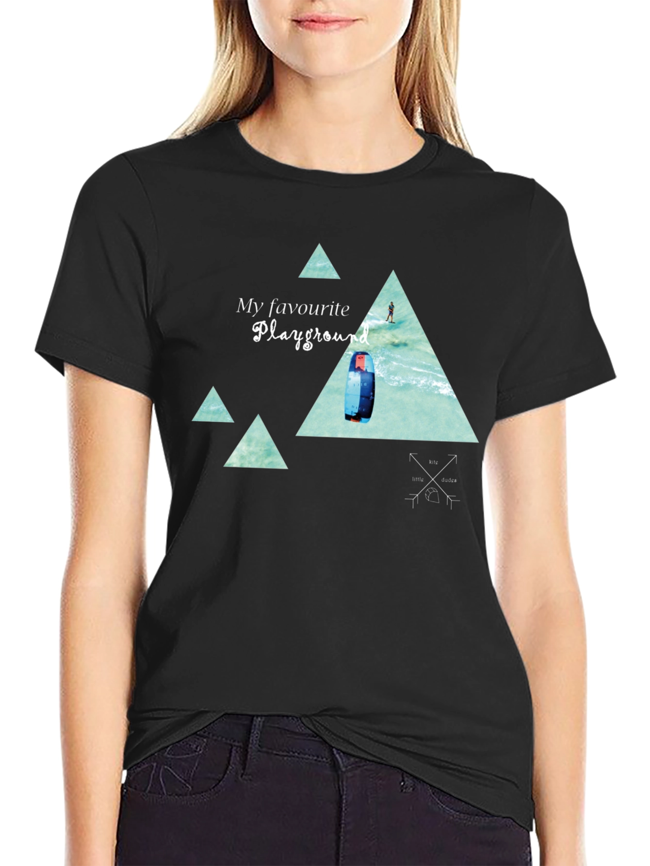 Kitesurfing Playground Black Graphic Tee