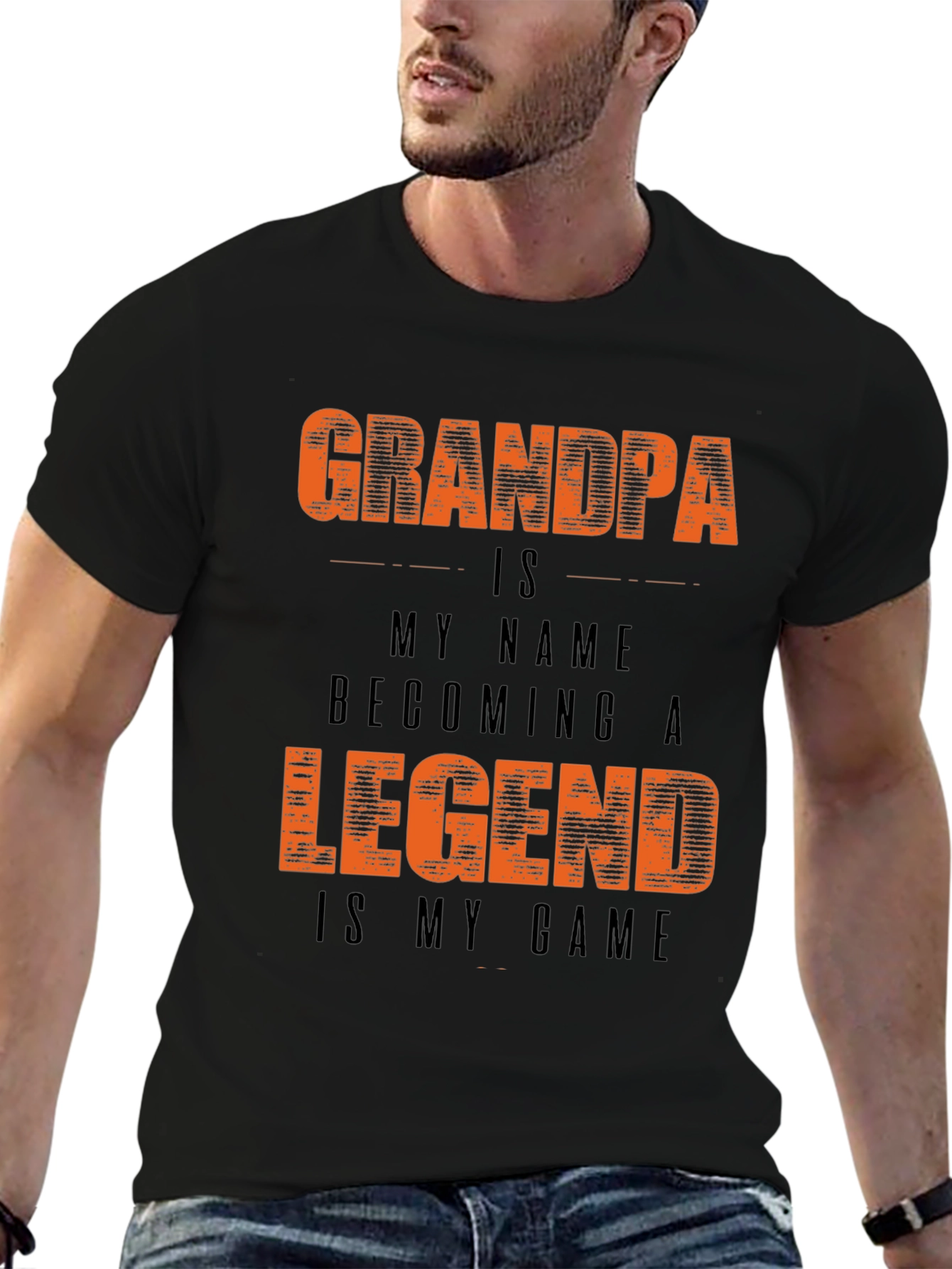 Grandpa Legend Graphic Tee - Stylish Black T-Shirt