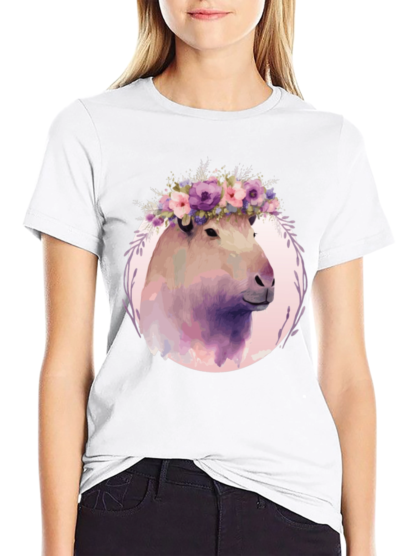 Floral Capybara T-Shirt