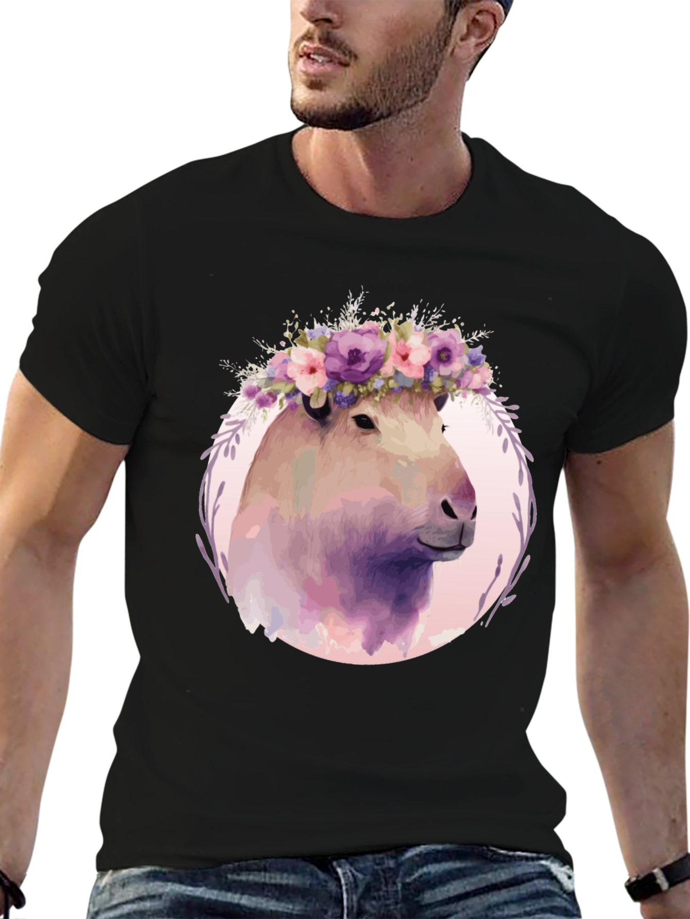 Floral Capybara T-Shirt