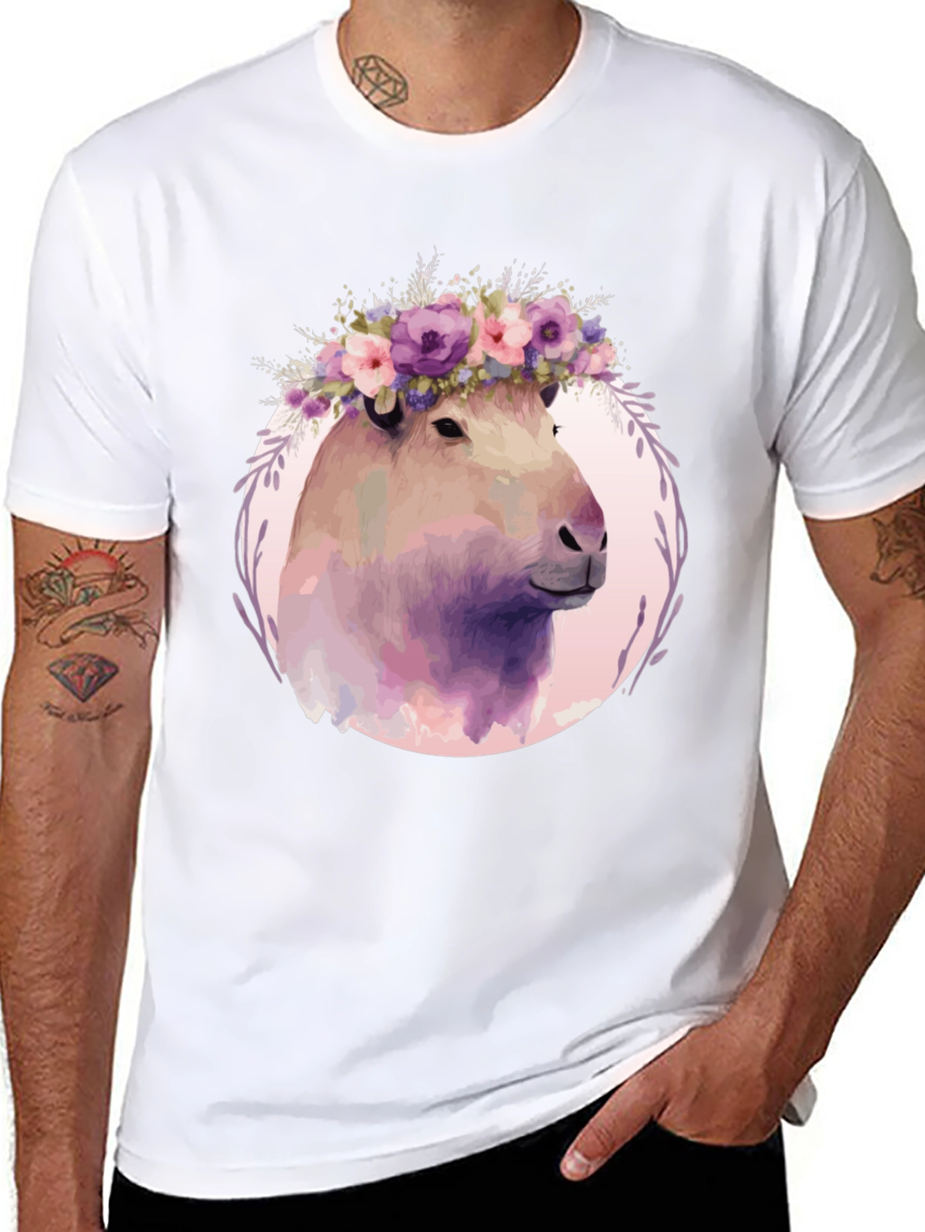 Floral Capybara T-Shirt