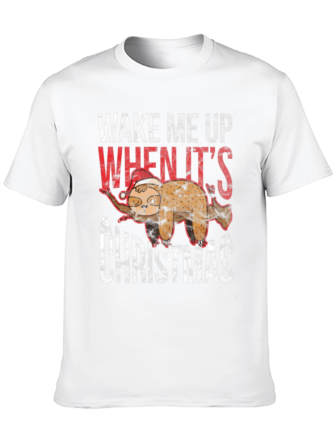 Wake Me Up When Its Christmas Sloth T-Shirt
