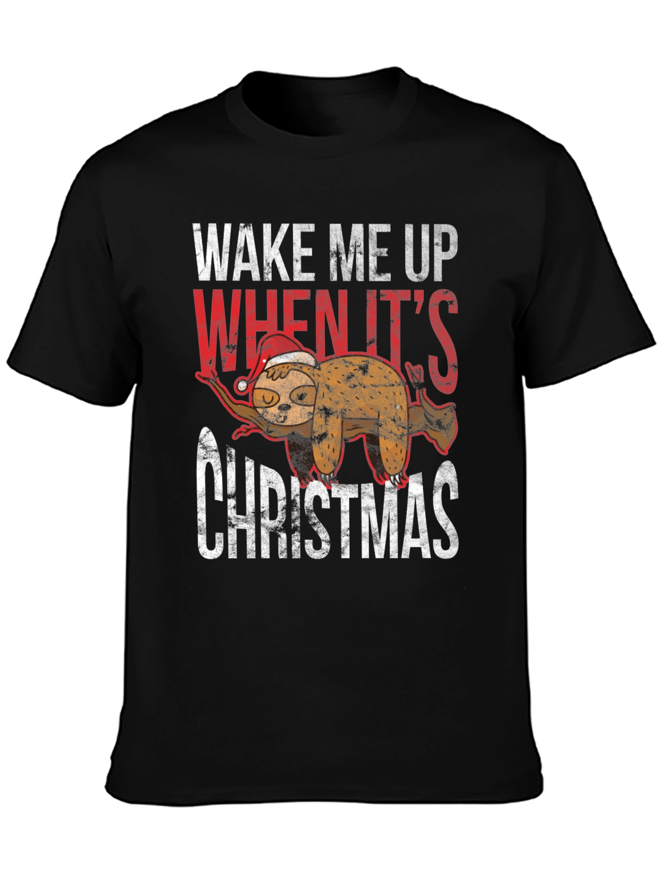 Wake Me Up When Its Christmas Sloth T-Shirt