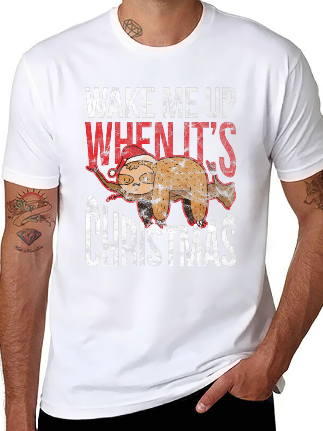 Wake Me Up When Its Christmas Sloth T-Shirt