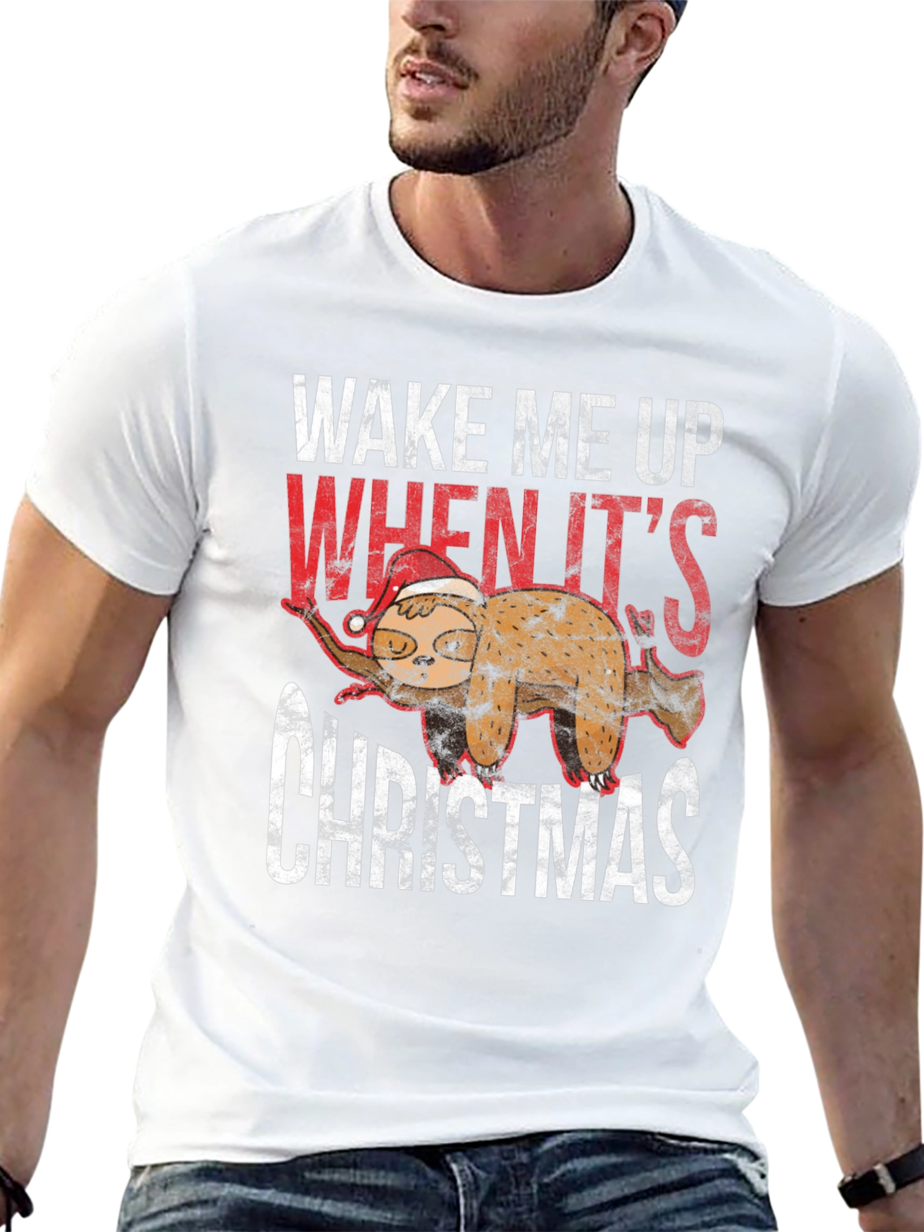 Wake Me Up When Its Christmas Sloth T-Shirt
