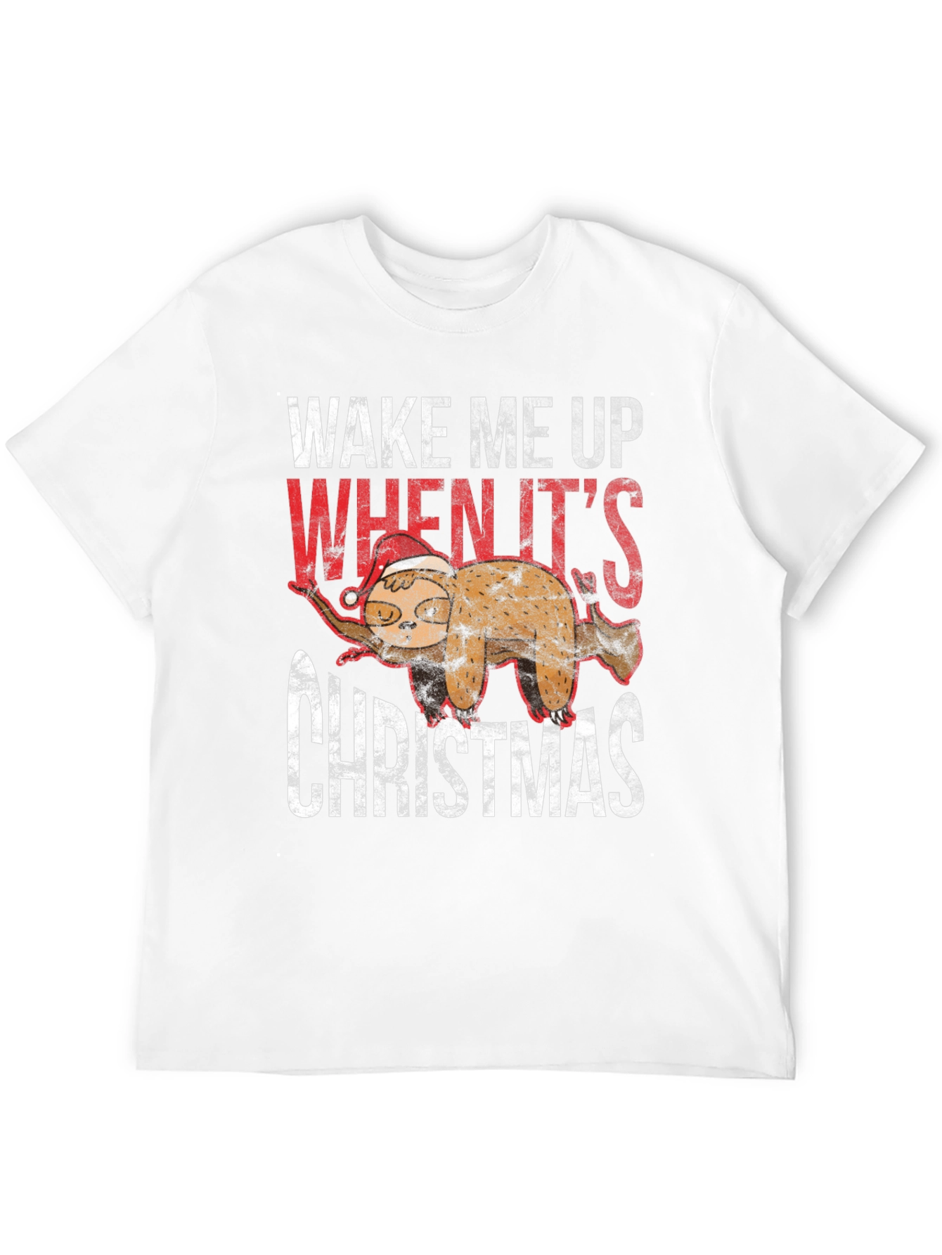 Wake Me Up When Its Christmas Sloth T-Shirt