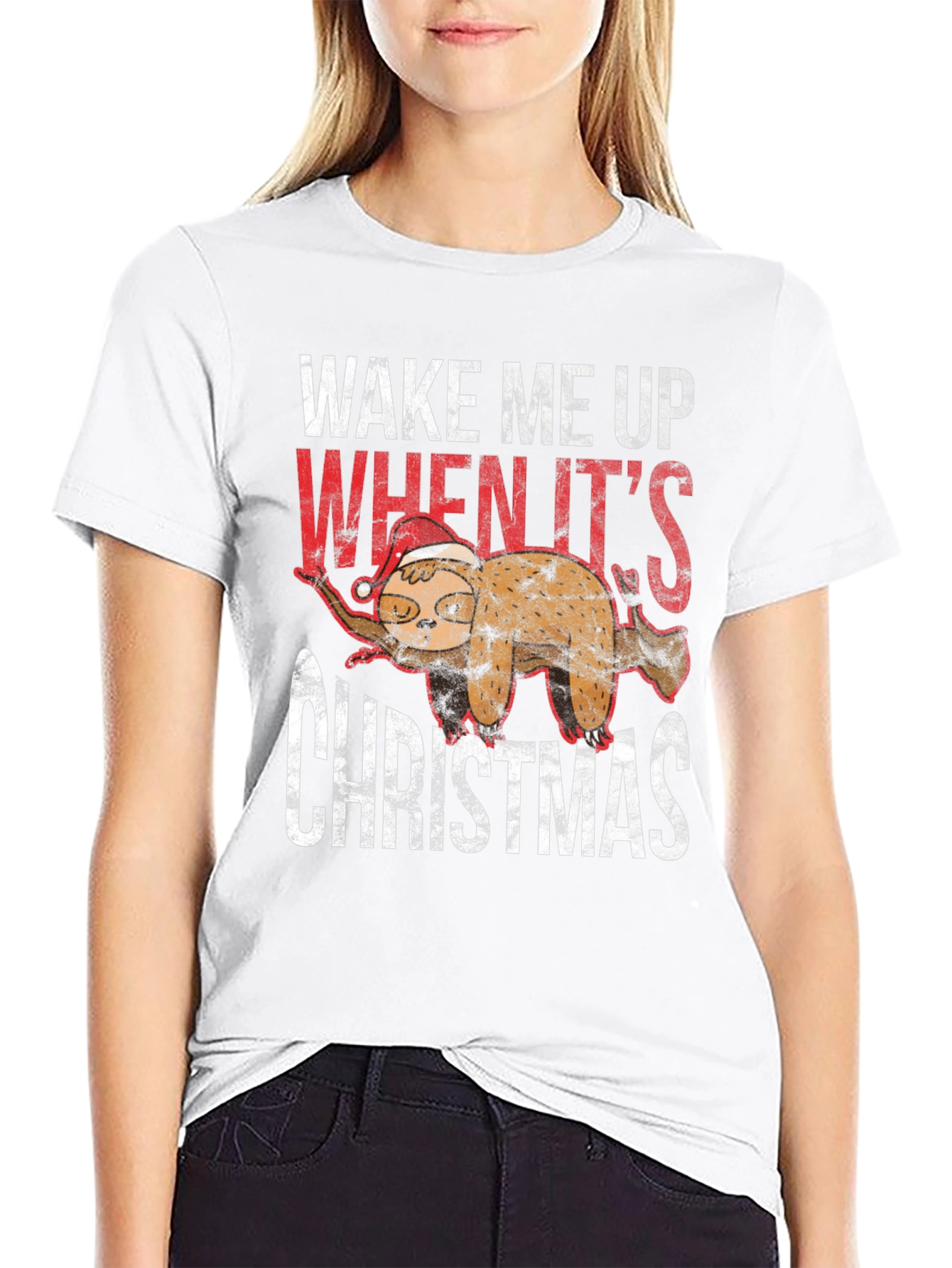 Wake Me Up When Its Christmas Sloth T-Shirt