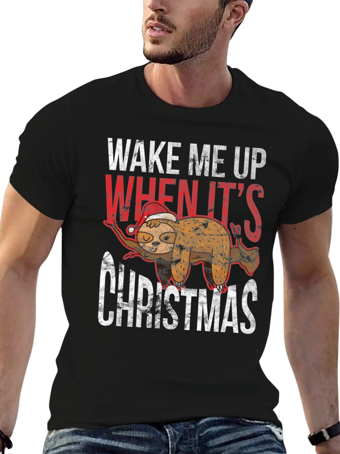 Wake Me Up When Its Christmas Sloth T-Shirt