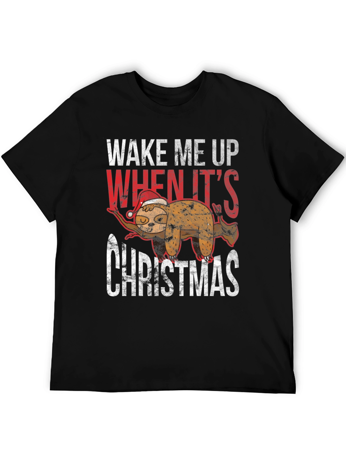 Wake Me Up When Its Christmas Sloth T-Shirt