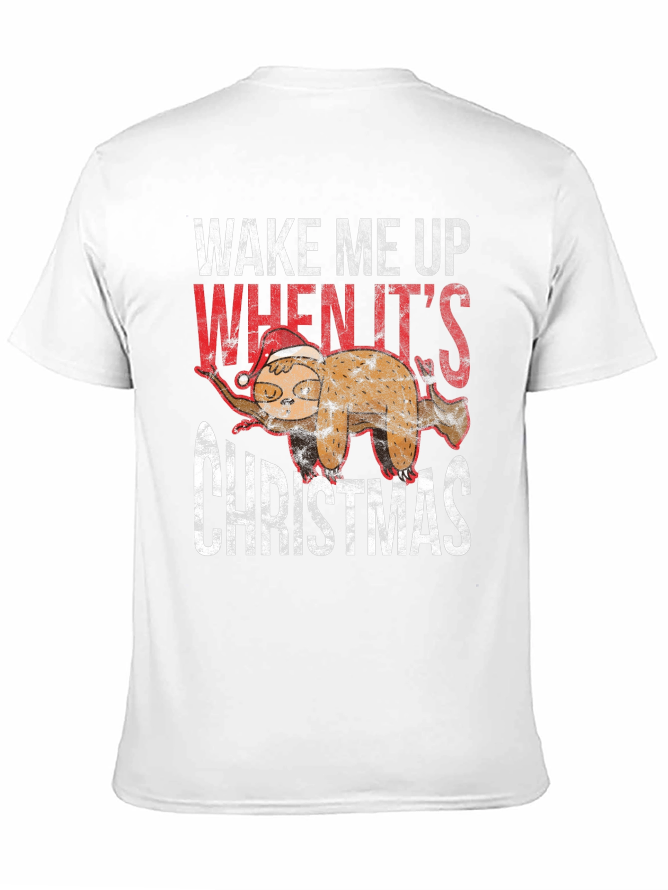 Wake Me Up When Its Christmas Sloth T-Shirt
