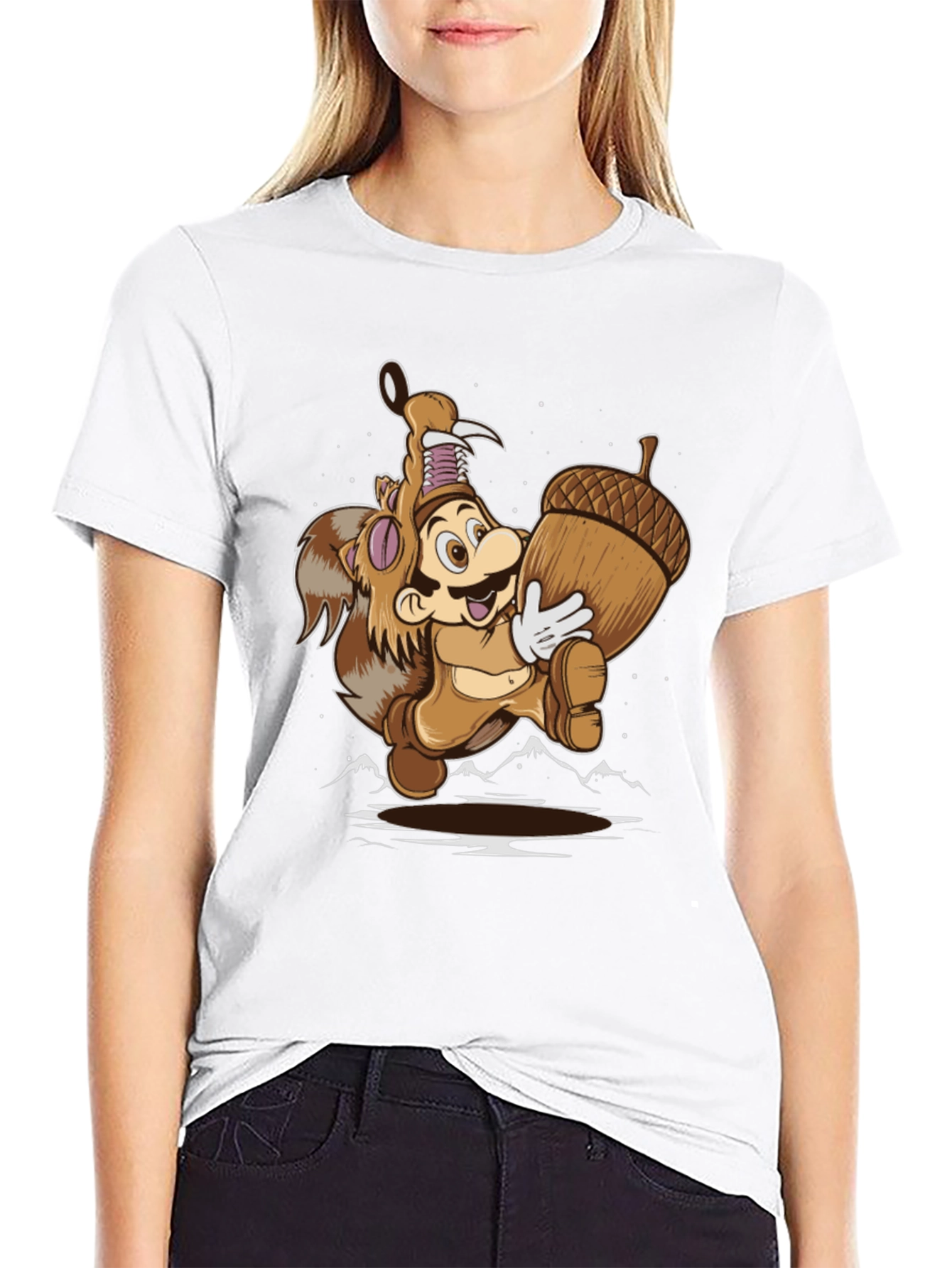 Super Mario Squirrel Suit Graphic T-Shirt