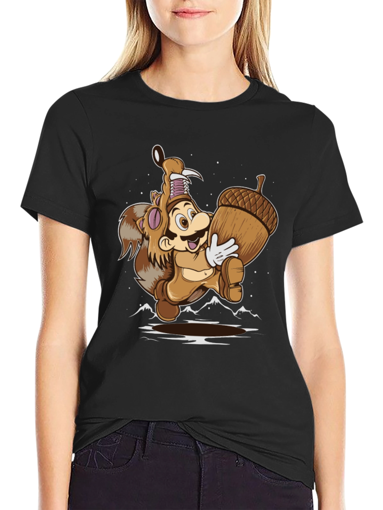 Super Mario Squirrel Suit Graphic T-Shirt