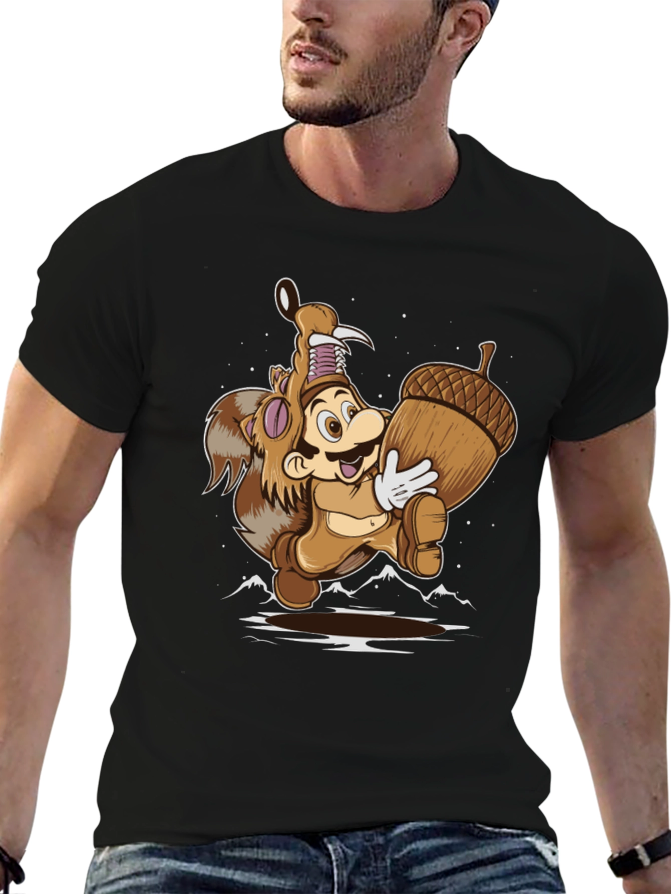 Super Mario Squirrel Suit Graphic T-Shirt