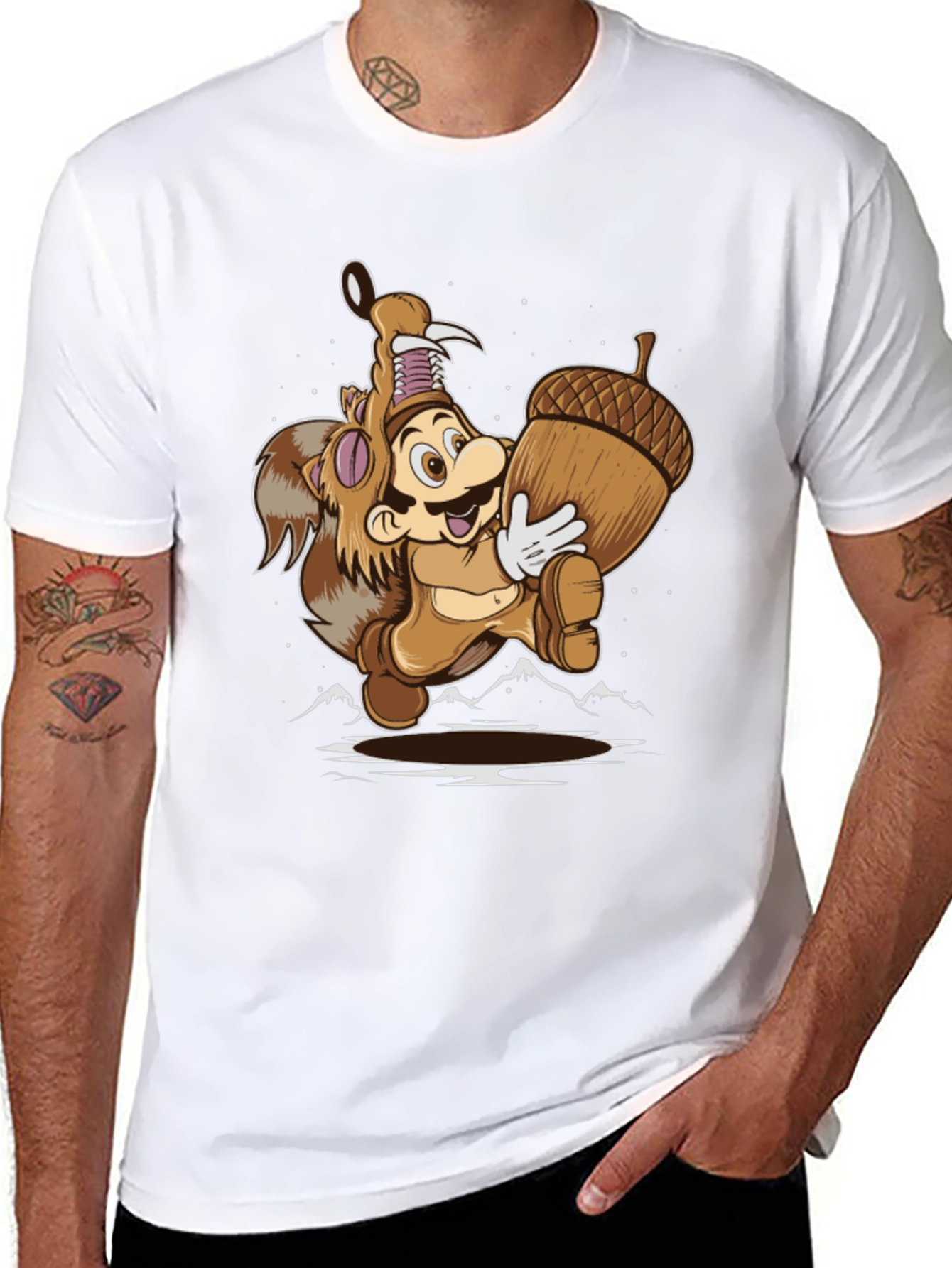 Super Mario Squirrel Suit Graphic T-Shirt