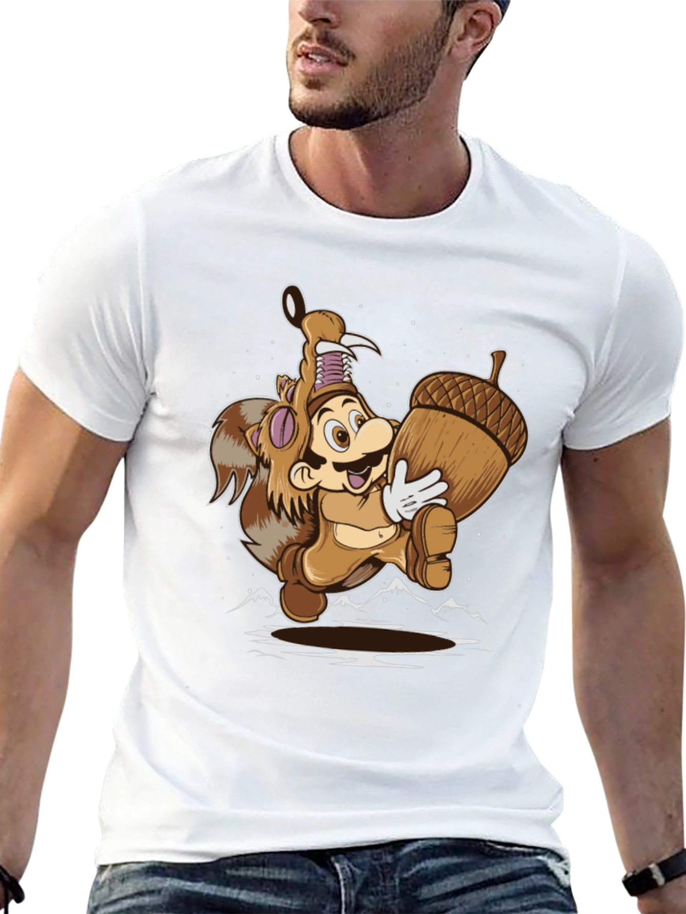 Super Mario Squirrel Suit Graphic T-Shirt