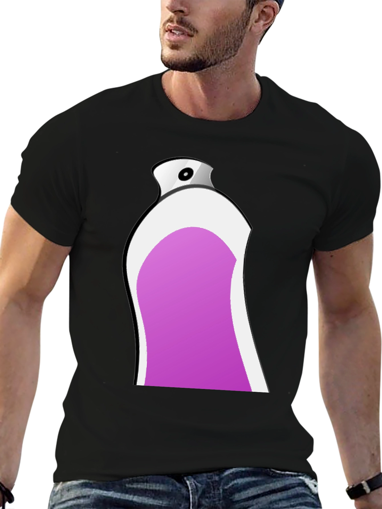 Spray Paint Can Graphic Black T-Shirt