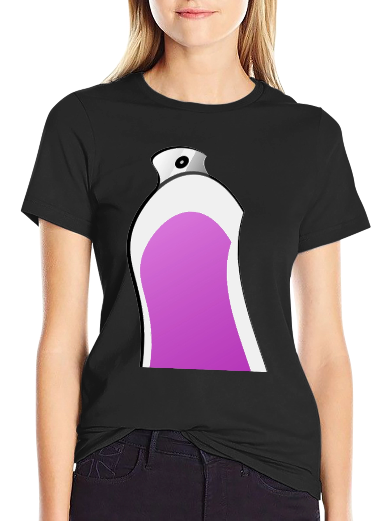 Spray Paint Can Graphic Black T-Shirt