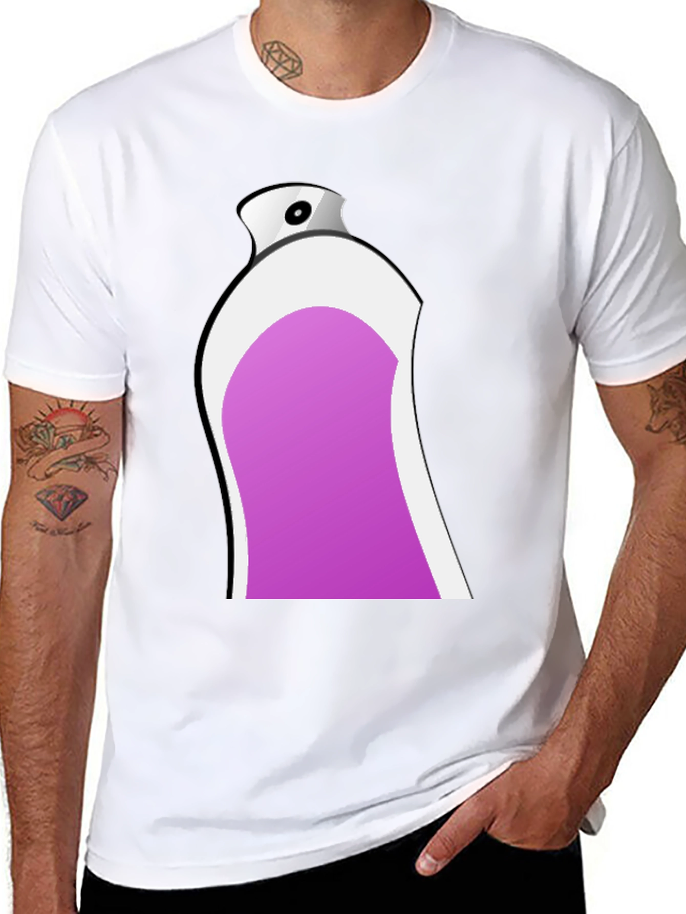 Spray Paint Can Graphic Black T-Shirt