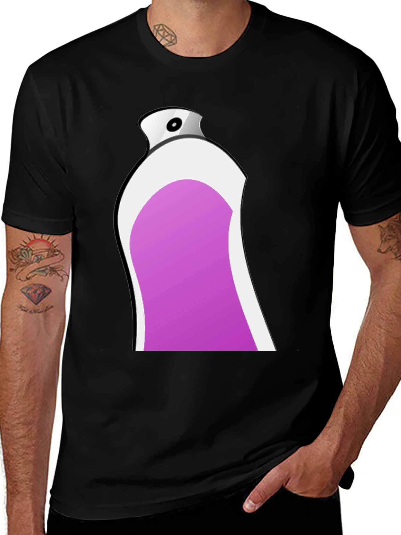 Spray Paint Can Graphic Black T-Shirt