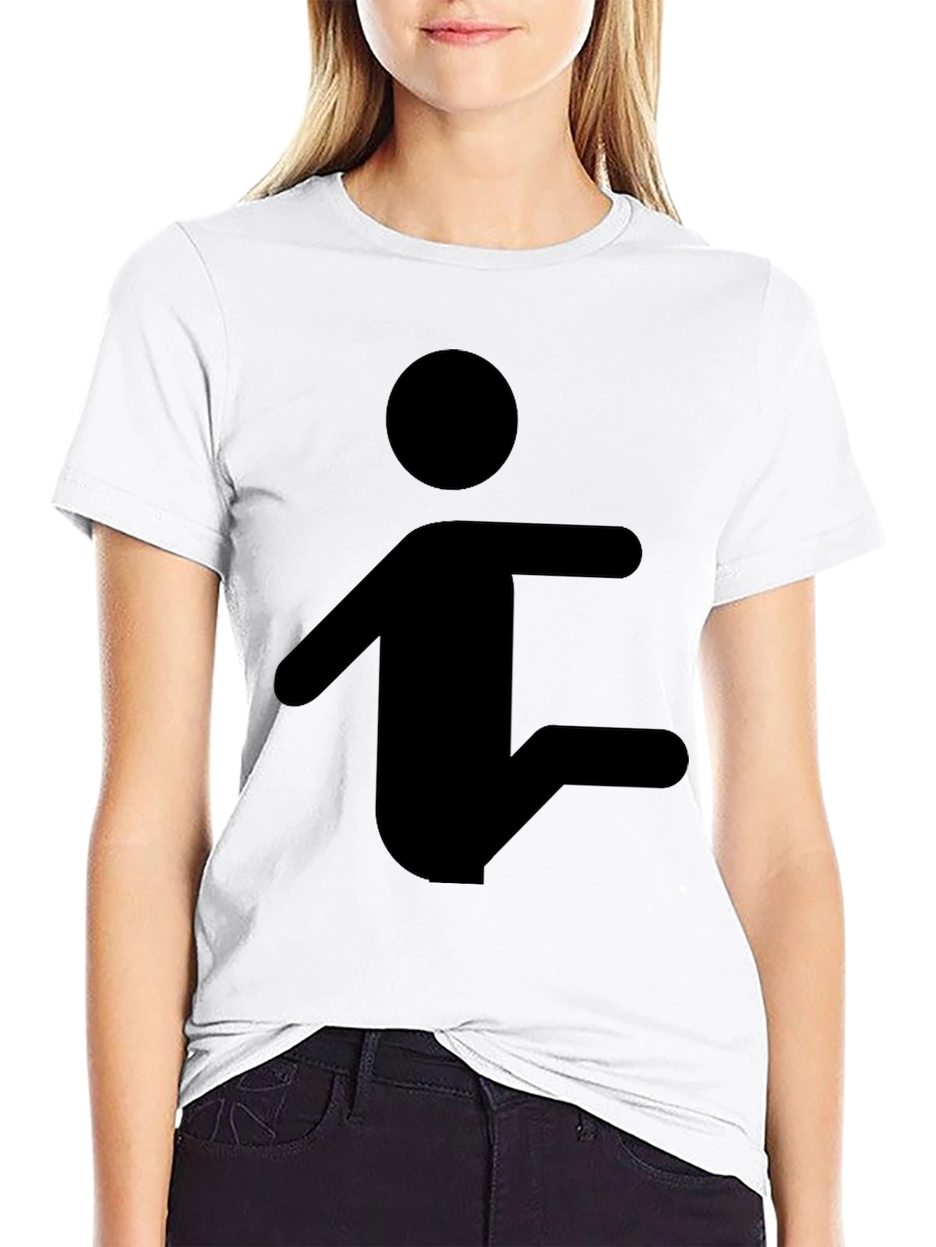 Stick Figure Pose Black T-Shirt